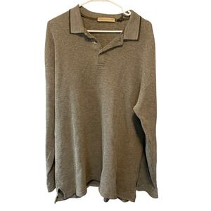 Naturalife Mens Waffle Knit Earthy Polo Shirt Gorpcore Minimalist Thermal XL